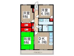 ラ・プランヴェール【2階】の間取り