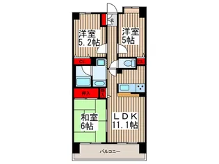 レーベンハイム朝霞台【6階】の間取り