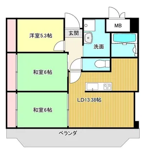 リバーサイド宮之阪【5階】の間取り