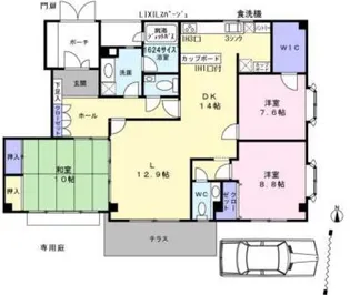 スターレジデンス豪徳寺【1階】の間取り