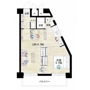 フラット田園調布【6階】の間取り