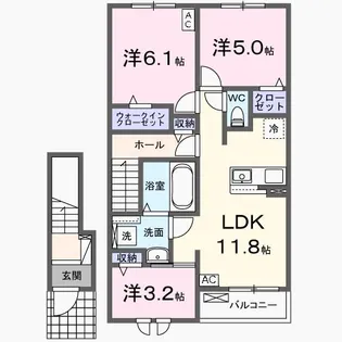 リトルウッズII【2階】の間取り