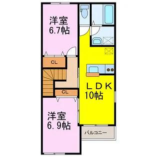 フローラル【2階】の間取り