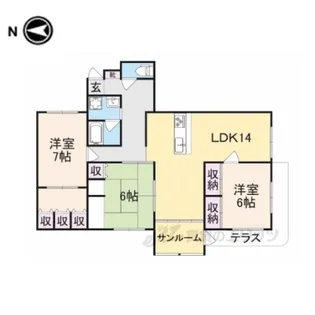 ライフステージ広瀬森【1階】の間取り