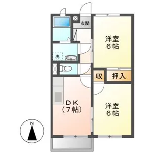 メゾンドゥ・スタシオン【2階】の間取り