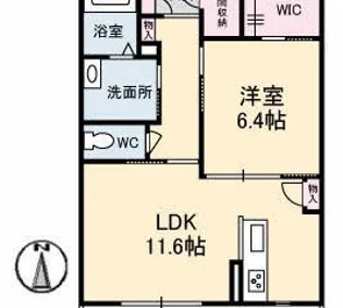 ヴィアソーレ妻鳥【1階】の間取り