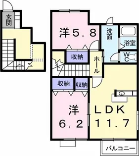 コータ・コートA【2階】の間取り