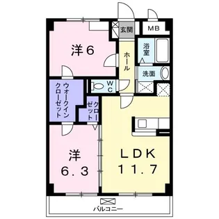 ソレアード山香【2階】の間取り