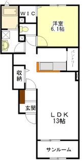 サニーコート A・B【1階】の間取り