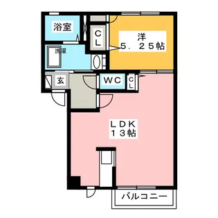 カノン三本木【1階】の間取り