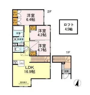 アミティエ久が原【2階】の間取り