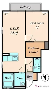 山形県山形市深町1【アパート】の間取り