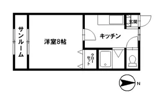 フラットあけぼの【1階】の間取り