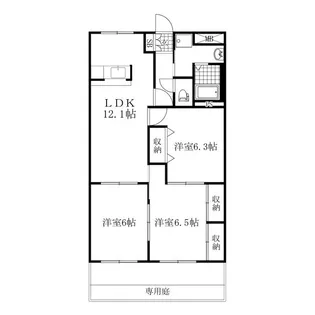 シャングリラ弐番館【1階】の間取り