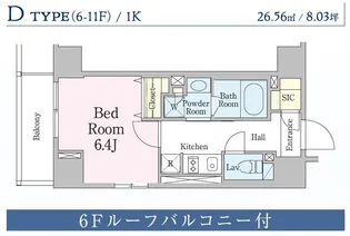 レジディア笹塚III【6階】の間取り
