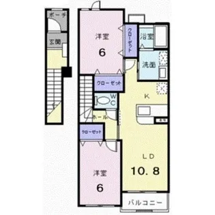 ピアチェーレII、III【2階】の間取り