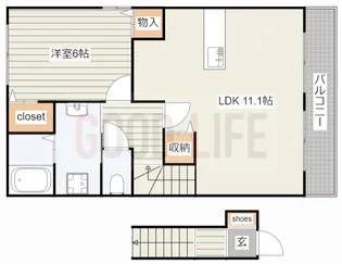 兵庫県西脇市野村町【アパート】の間取り
