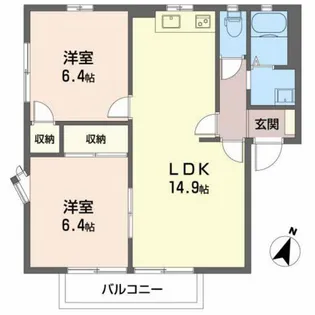笹川ロッジA【2階】の間取り