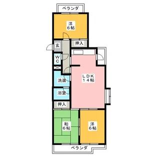 サンハイム吉川【2階】の間取り