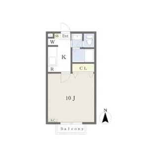 KフラットA棟【1階】の間取り