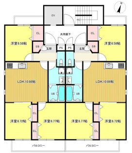 プルメリア与野【2階】の間取り