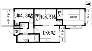 シュロス五月山1【5階】の間取り