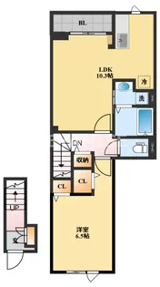 サニープレイス 古町【2階】の間取り