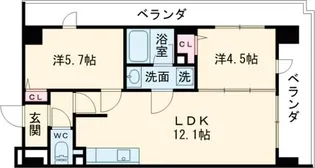 大阪府堺市堺区中之町東3【マンション】の間取り