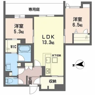シャーメゾン ケー【1階】の間取り