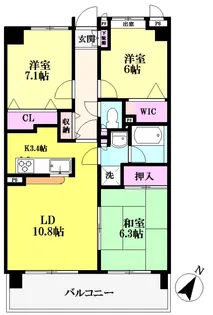 ニッカン見次ハイツ【2階】の間取り