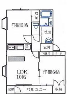 パルティールB【2階】の間取り