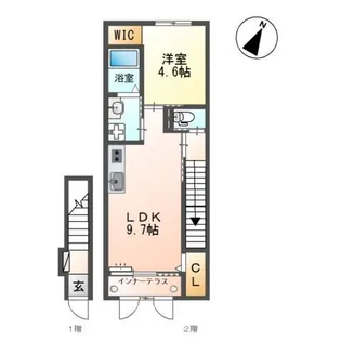 仮)ユニヴァリィII岩曽【2階】の間取り