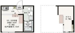 東京都江戸川区北小岩4【アパート】の間取り
