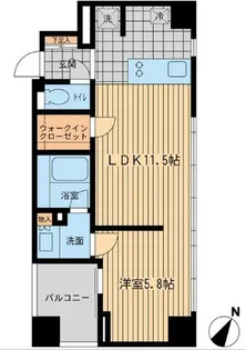 ウィルテラス勝どき【8階】の間取り