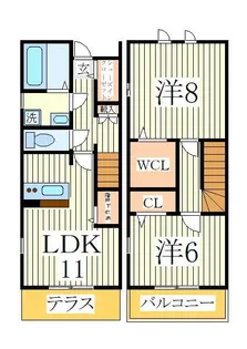 2LDKの間取り画像