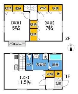 岡山県岡山市南区福田【一戸建】の間取り