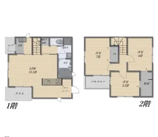 愛知県江南市布袋町東【一戸建】の間取り