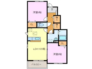 レクイアーレ72 D【1階】の間取り