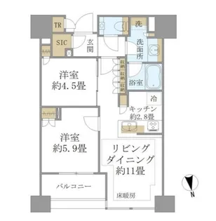 白金ザ・スカイ E【20階】の間取り