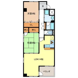 岐阜県岐阜市西川手7【マンション】の間取り