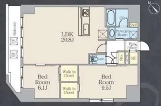 東京都港区虎ノ門3【マンション】の間取り