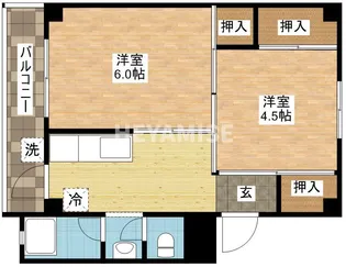 ビレッジハウス琴海1号棟【3階】の間取り