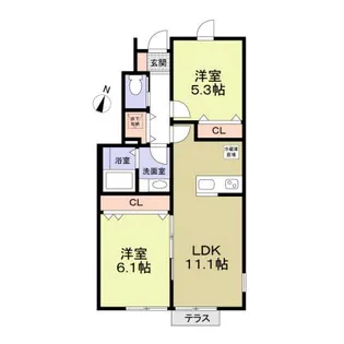 フォレストVI【1階】の間取り