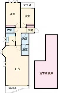 グランパティオ山之手【1階】の間取り