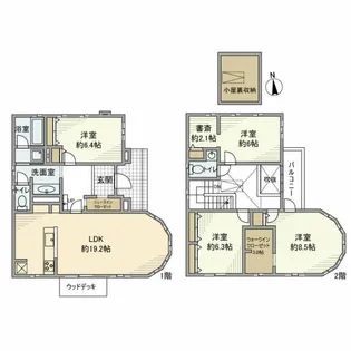 神奈川県横浜市青葉区桂台2【一戸建】の間取り