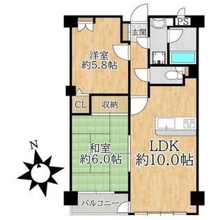 ライオンズマンション麻布十番南【2階】の間取り