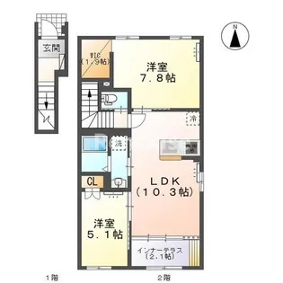 北方町中島字東郷新築AP【2階】の間取り