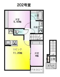 グランツリー下植木 【南】【2階】の間取り