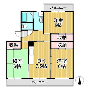 クイーン・ビーマンション【1階】の間取り