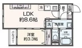 Tidy新鳥栖【2階】の間取り